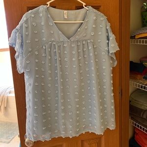 Blue Swiss Dot Shirt